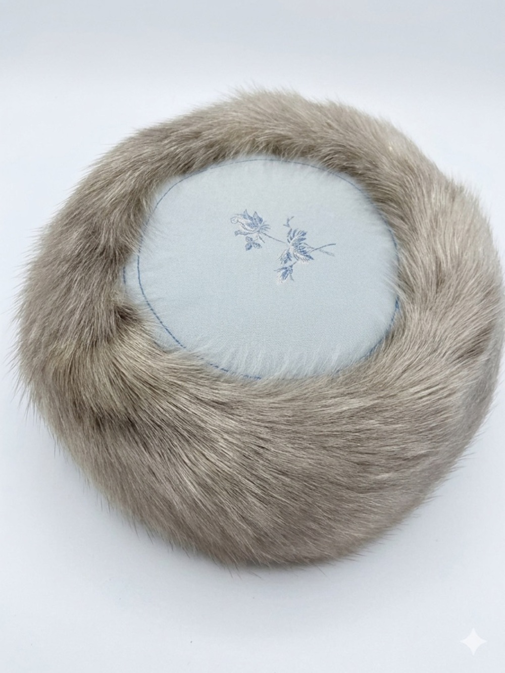 W. H. Ewing and Sons Vintage Fur and Silk Pillbox Hat
